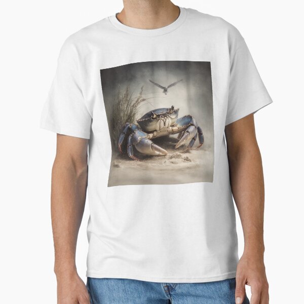 "Majestic Blue Crab in Coastal Habitat" Classic T-Shirt