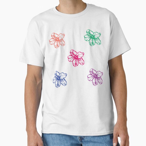 Multi coloured tropical hibiscus  Classic T-Shirt