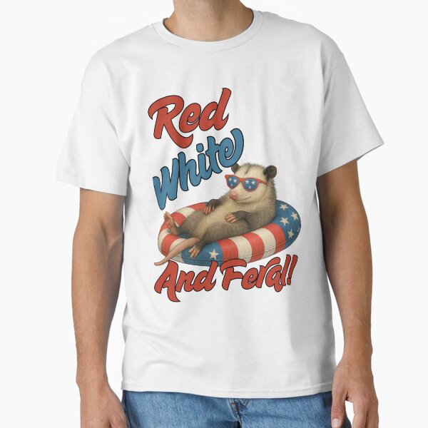 Copy of Red white and feral possum  Classic T-Shirt