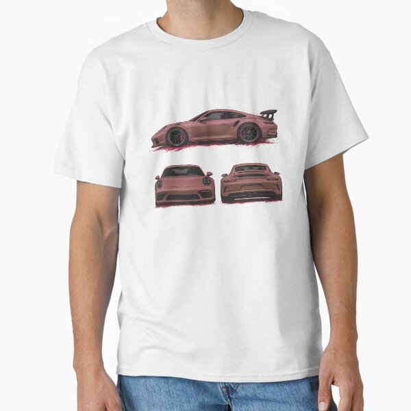 Pink Sports Car – Stylish Triple View Auto Illustration Classic T-Shirt