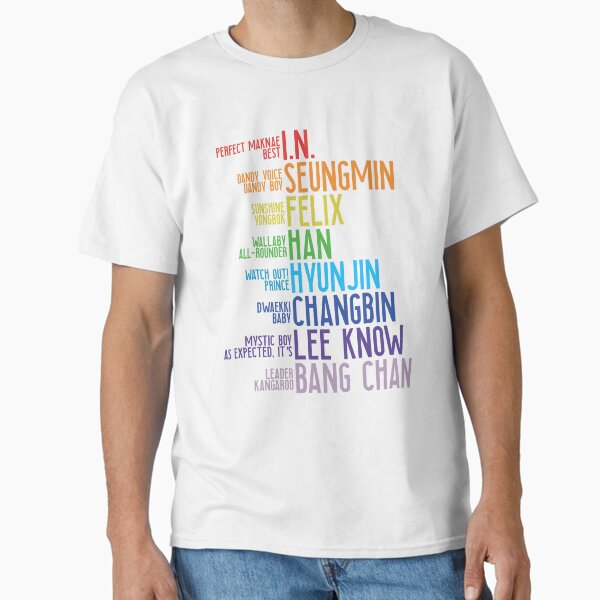 Stray Kids FAM Name Lyrics - Multi-colored Classic T-Shirt