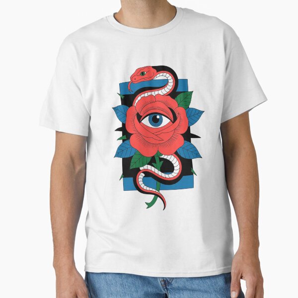 Snake and red rose  Classic T-Shirt