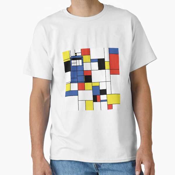'Modern art!' blue police box Mondrian Classic T-Shirt