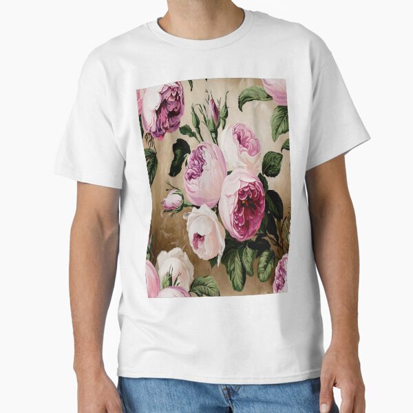 Pink & Purple Roses in Rococo Style Classic T-Shirt