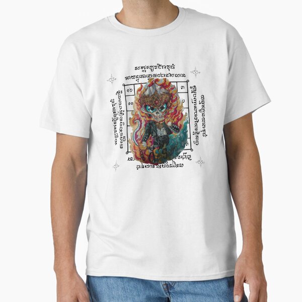 Hanuman Ghost Rider with Sacred Yantra – Invincible Thai Flame Guardian Classic T-Shirt