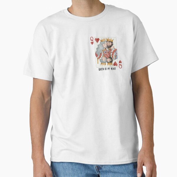 Romantic Queen of Hearts Playing Card Love Illustration Classic T-Shirt