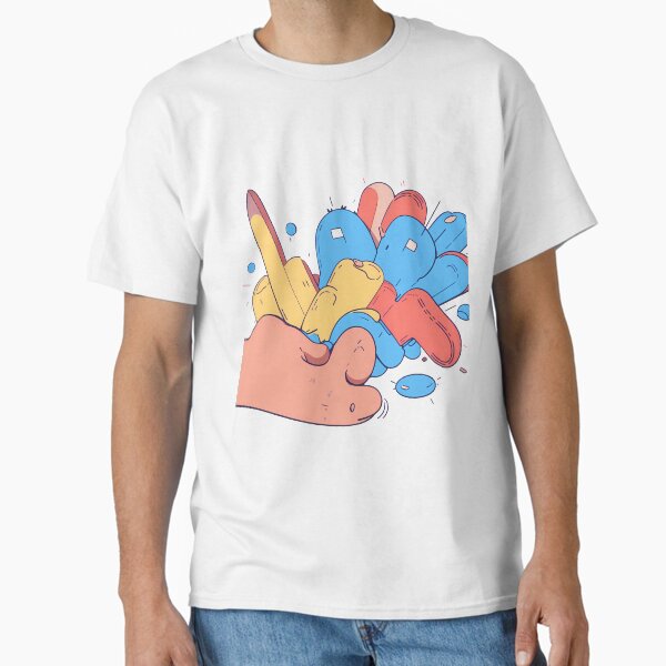 Red Blue Yellow Celebration Joyful Festive Characters Colorful Classic T-Shirt
