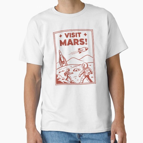 Visit Mars Retro Space Travel Poster Classic T-Shirt