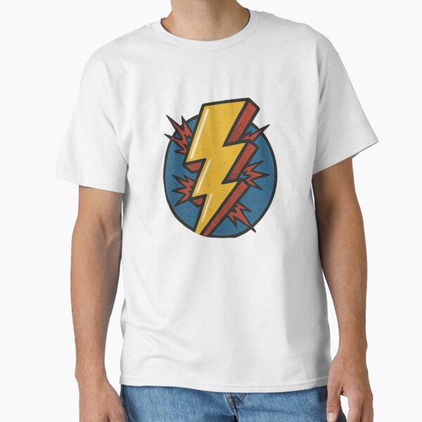 Lightning Marvel Blue and Red Bolt Thunderbolts Superhero Retro Vintage Dad Fathers Day Classic T-Shirt