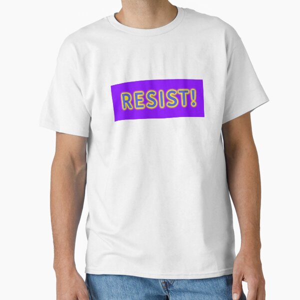 Resist glowing blue letters on purple Classic T-Shirt