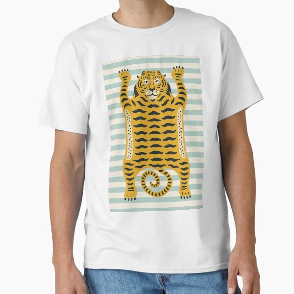 Playful Tiger Rug-Inspired Striped Art Classic T-Shirt