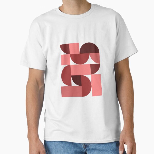 Abstract Geometric Harmony in Red Tones Classic T-Shirt