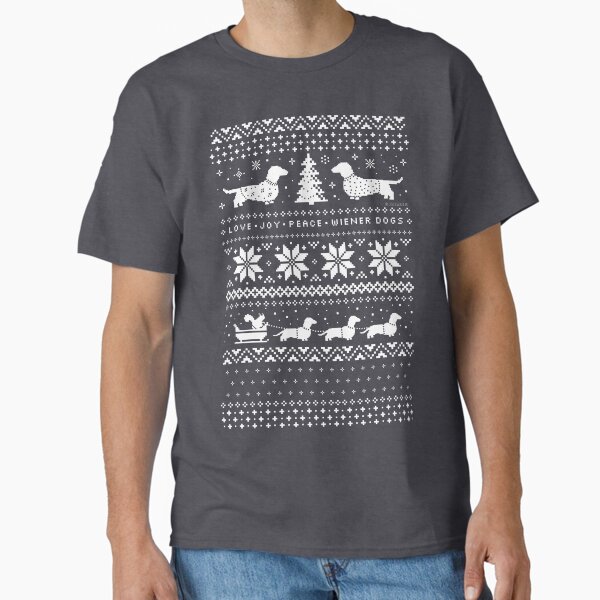 Dachshunds Christmas Sweater Pattern Classic T-Shirt
