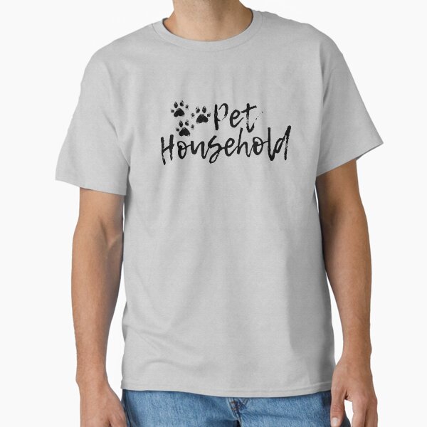 "Pet Household" Triple Pawprint Grunge (Black) Classic T-Shirt