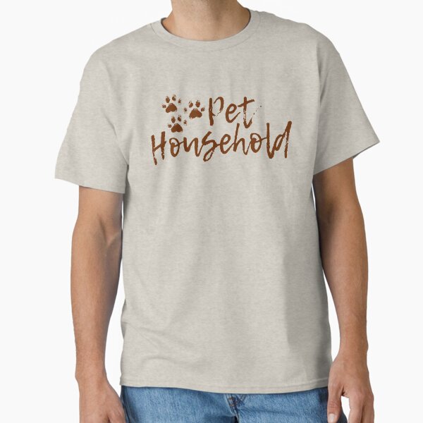"Pet Household" Pawprint Grunge (Brown) Classic T-Shirt