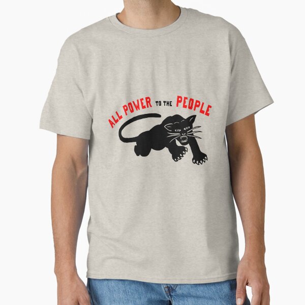 BLACK PANTHERS: 'All Power to the People': Original Black with Red Text on Cream Classic T-Shirt