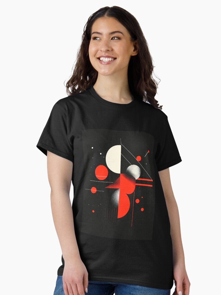 Bold red and white geometric patterns clash Classic T-Shirt
