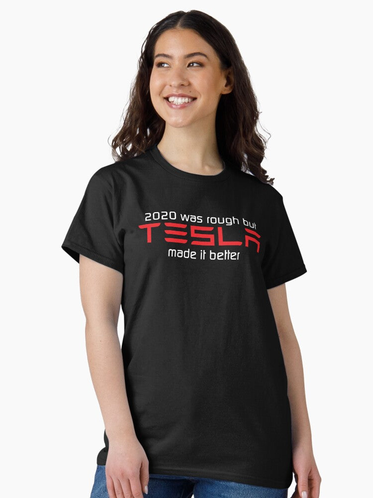 Téslá Model X 2020 Was Rough Téslá Made It Better Retro Tee Summer Graphic Élon Músk For Men - Hot Trending Tee Women Fashionable Classic T-Shirt