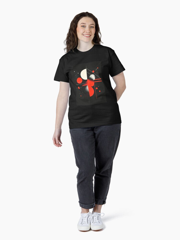 Bold red and white geometric patterns clash Classic T-Shirt