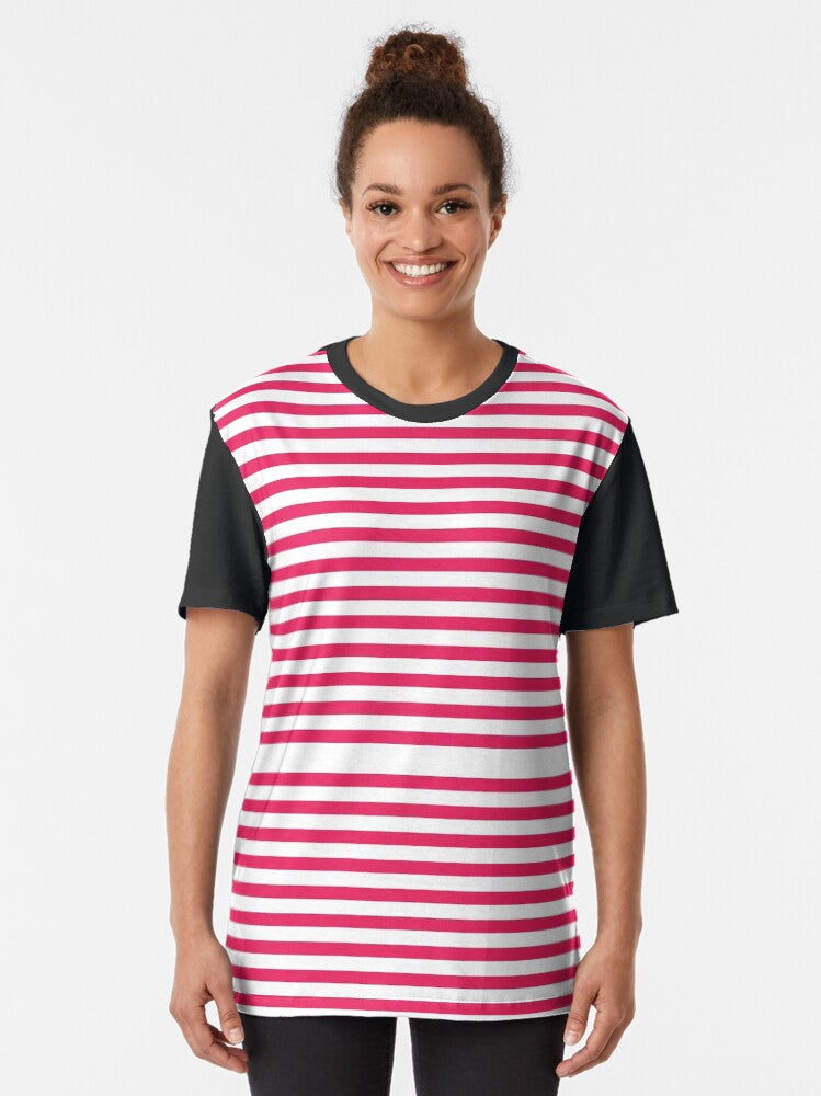 Red and White Stripes Graphic T-Shirt