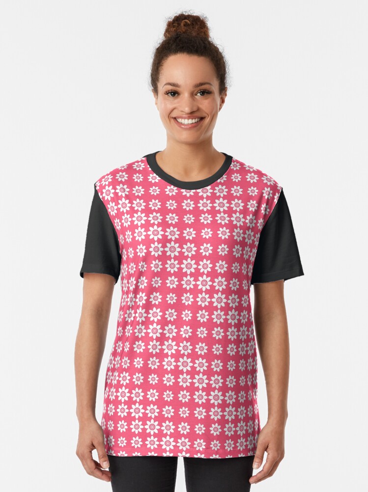 April 4th Birth Flower Red Anemone Pattern Graphic T-Shirt