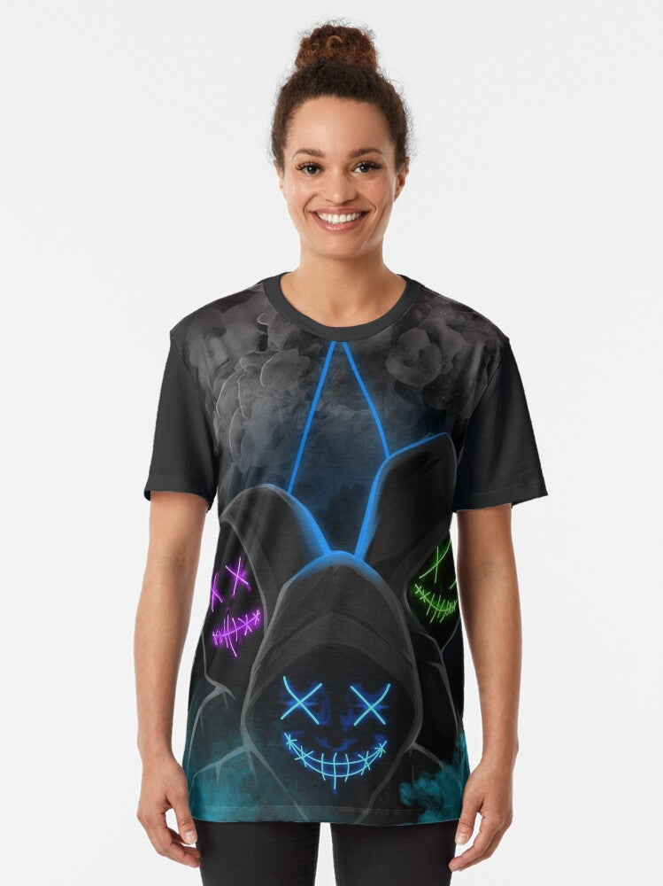 Rhythm Resonance: Captivating Hip Hop Inspired Digital Artwork by IndianRocks Graphic T-Shirt Style001