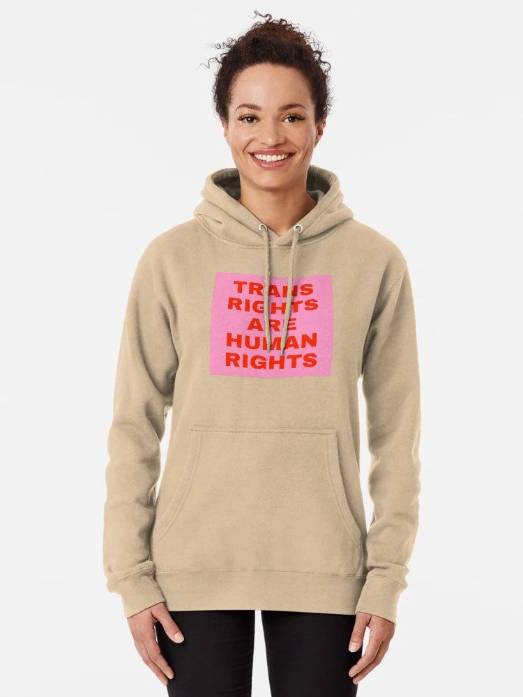 Trans Rights are Human Rights Bold Red Text on Pink Background Classic T-Shirt