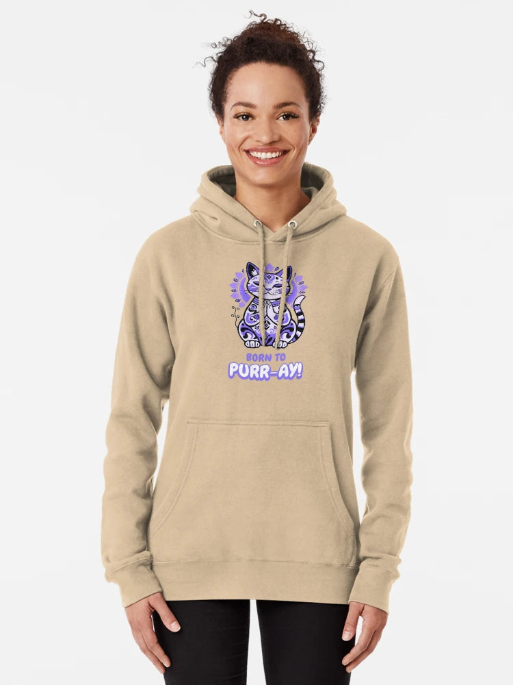 Born to Purr-ay! – Purple Cat Prayer Design Classic T-Shirt
