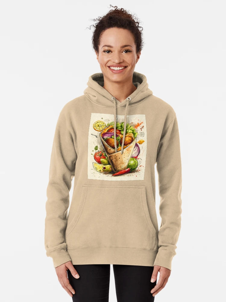 Bursting Falafel Wrap with Fresh Vegetables, Aromatic Herbs, Zesty Lemon and Colorful Ingredients Digital AI Art Classic T-Shirt