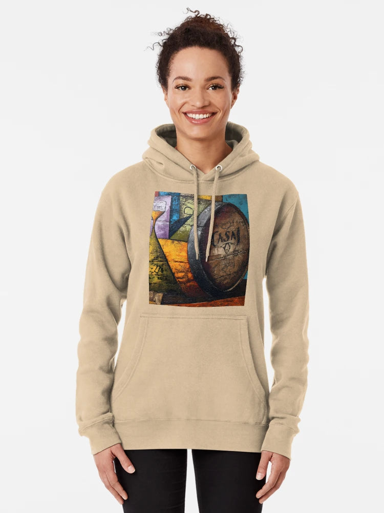 Whisky Barrel Abstracted - Bold Geometric Design on Textured Teal Canvas Classic T-Shirt