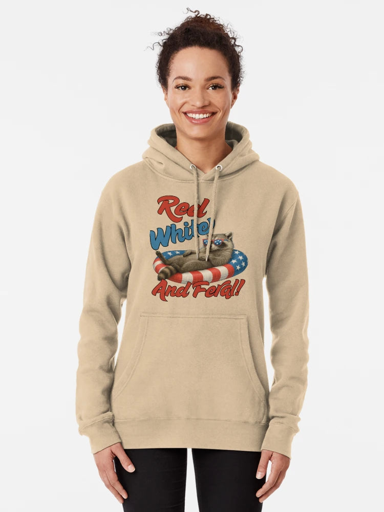 Red white and feral racoon Classic T-Shirt