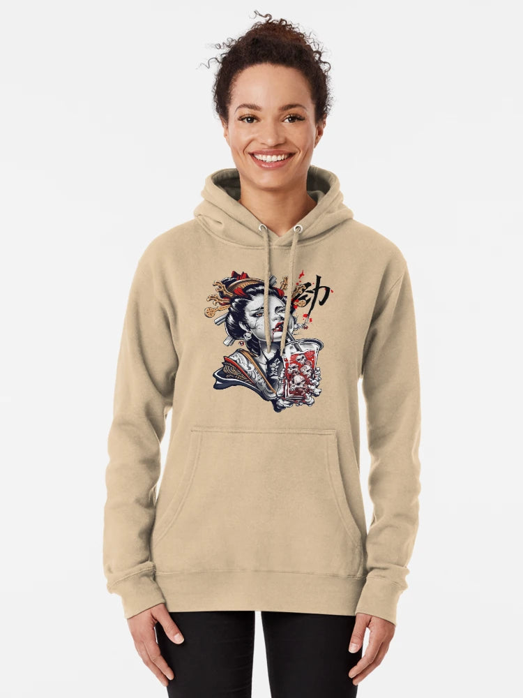Japanese Geisha Girl Vaporwave Cyberpunk Popart Urban Style Classic T-Shirt