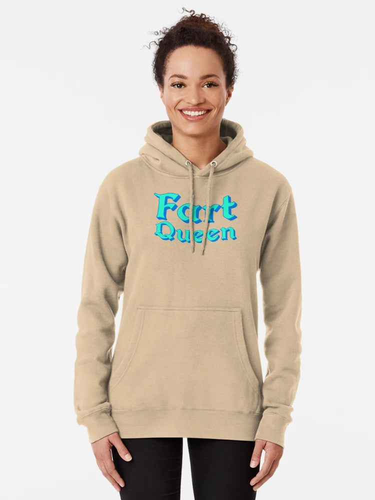 Fart Queen in Teal and Blue Medieval Typography Classic T-Shirt