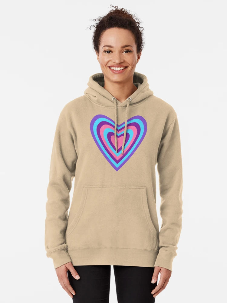 Groovy Blue Purple Pink Heart - Retro Love Pattern Classic T-Shirt