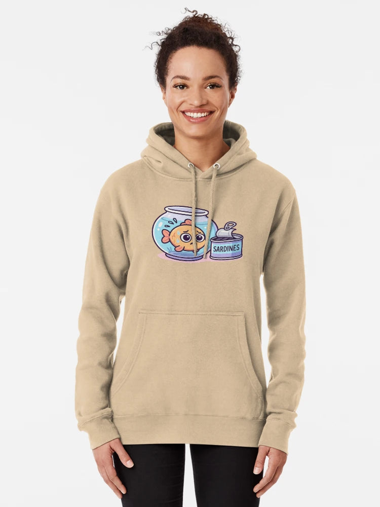 Fishbowl Panic – Kawaii Sardine Situation Classic T-Shirt