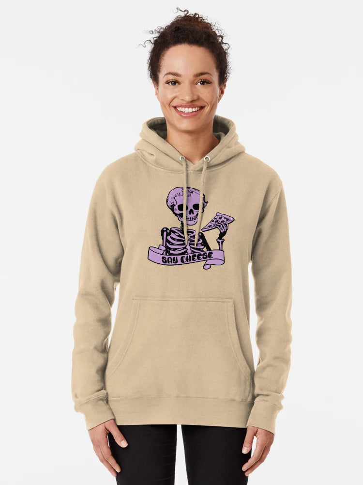 Say Cheese – Grunge Skeleton Pizza Shirt (Muted purple) Classic T-Shirt