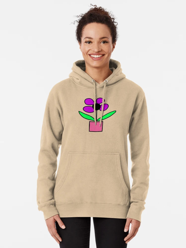 Simple Purple Flower in Pink Pot Doodle Classic T-Shirt