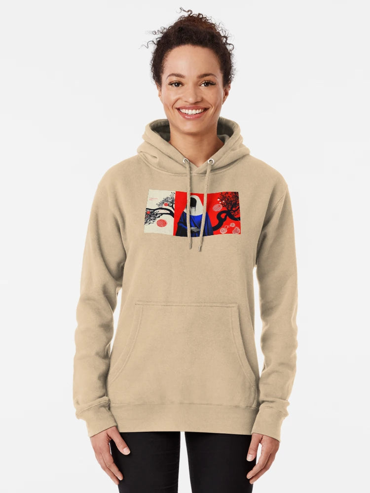 Faceless Madonna in Blue with Abstract Tree and Red Background Classic T-Shirt