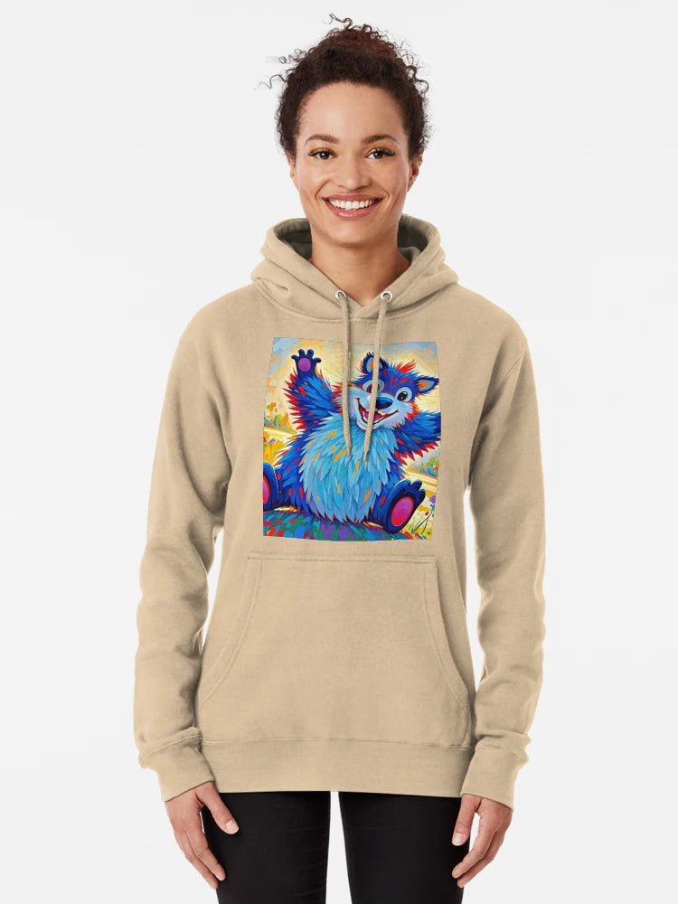 Expressive abstract bear with bold vibrant mix of colors with layered textured backdrop Classic T-Shirt