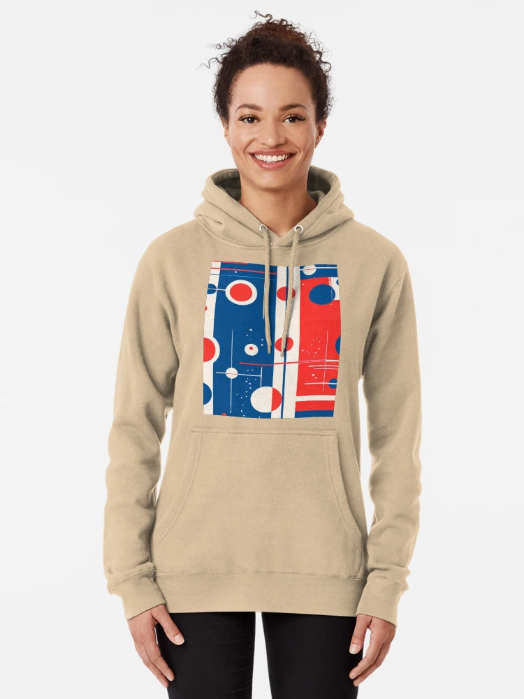Modernist Geometric Pattern – Red, Blue and White Abstract Bauhaus Design Classic T-Shirt