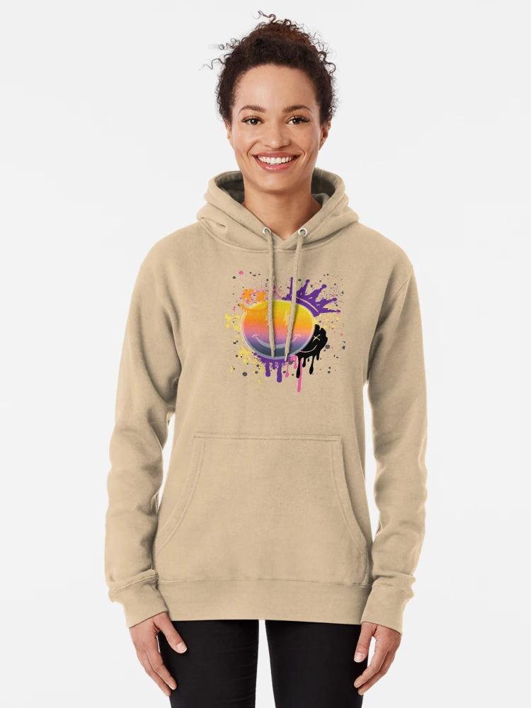 Balvin inspired Gradient smiley with crown and paint splatter Classic T-Shirt