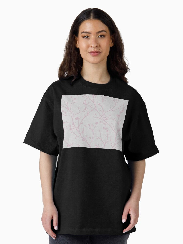 Mauve Purple Floral Oversized T-Shirt