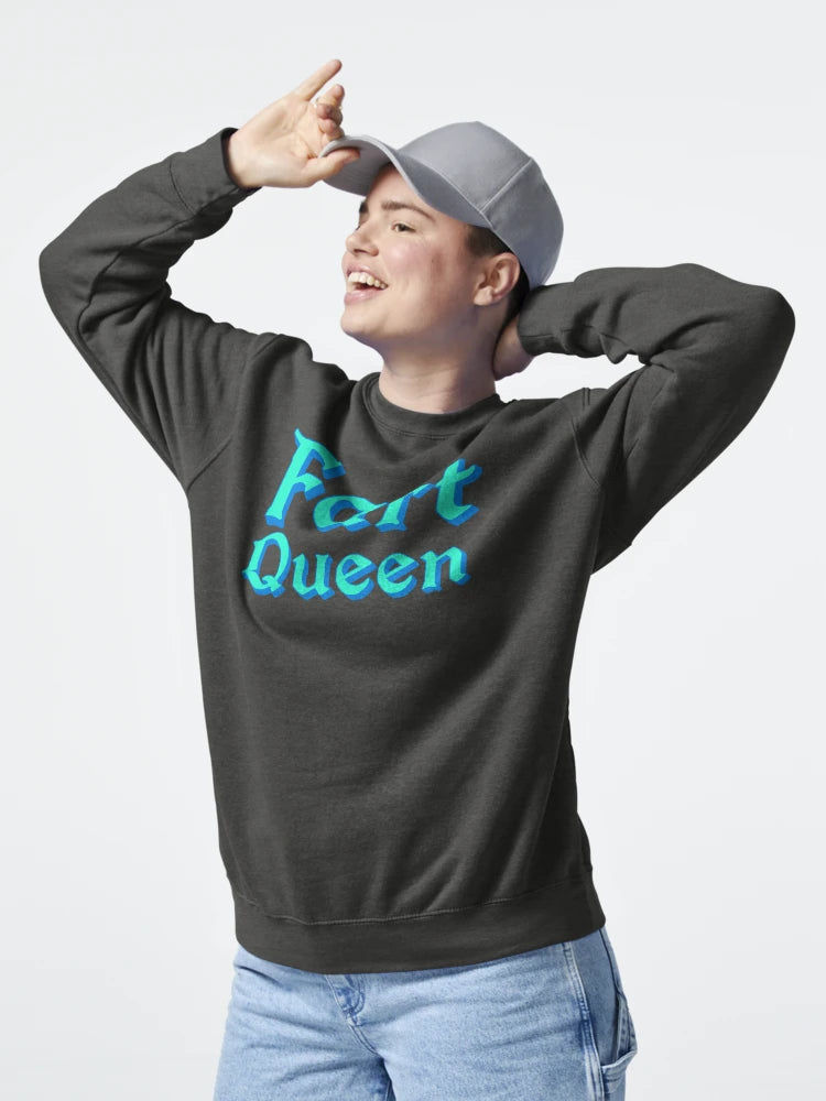 Fart Queen in Teal and Blue Medieval Typography Classic T-Shirt
