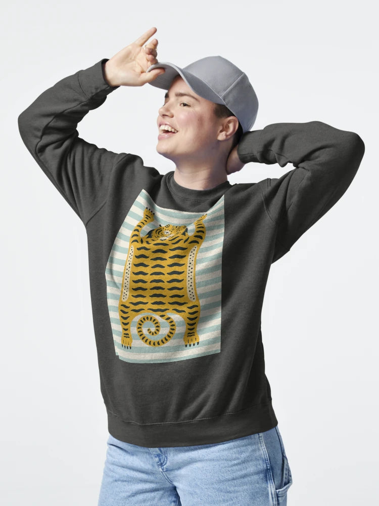 Playful Tiger Rug-Inspired Striped Art Classic T-Shirt