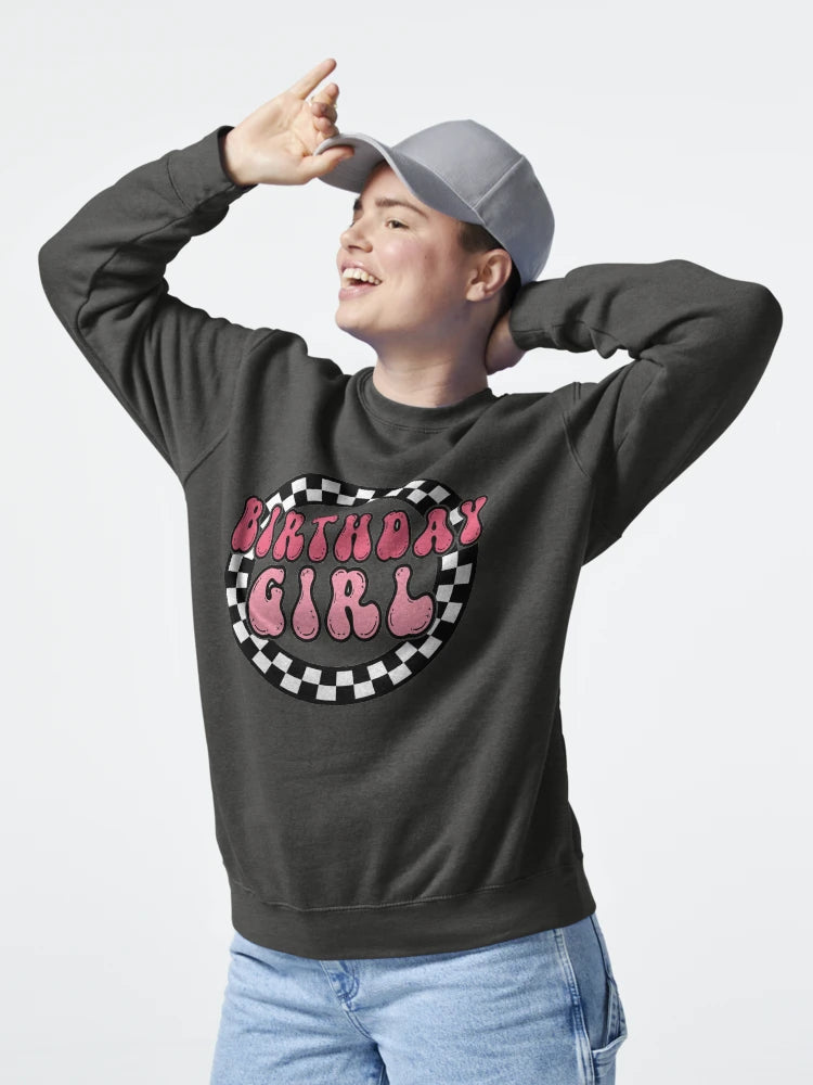 Birthday Girl Retro Groovy Checkered Pink Classic T-Shirt