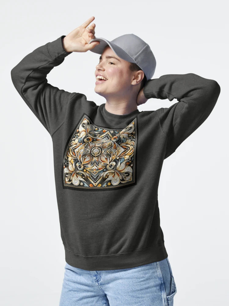 Vintage Mechanical Flower Pattern: Elegant Symmetrical Steampunk Art Classic T-Shirt