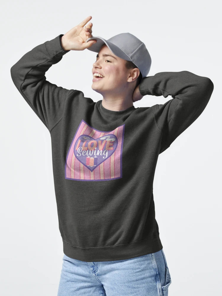 Fabric Panels I Love Sewing - PURPLE AND PEACH Classic T-Shirt
