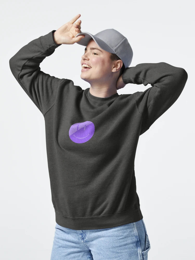 Split Purple Smiley – Mysterious Aesthetic Sticker with Dual Vibes Classic T-Shirt