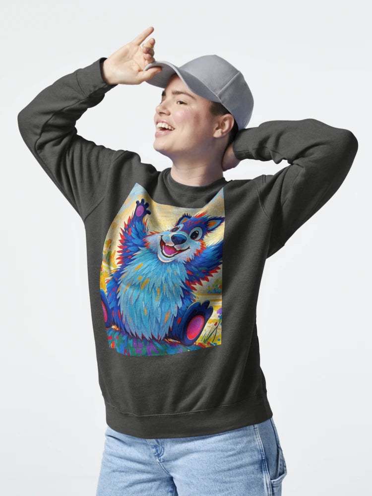 Expressive abstract bear with bold vibrant mix of colors with layered textured backdrop Classic T-Shirt