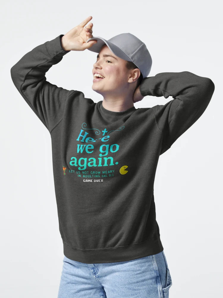 Glitch Matrix 'Here We Go Again' Tee – Cyberpunk Gamer Shirt, Neon Digital Art, Unisex Trendy Classic T-Shirt
